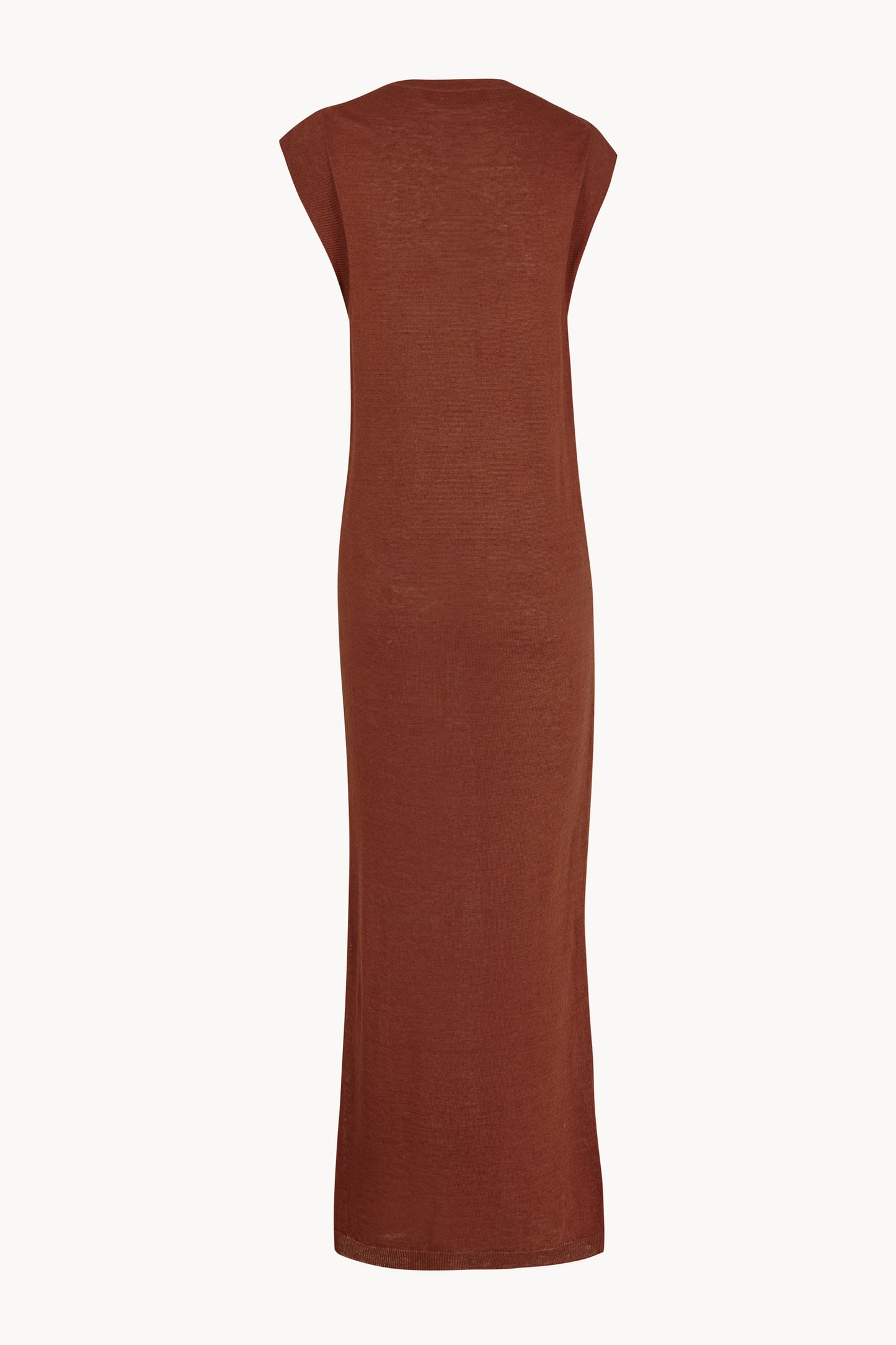 Rinen, vestido de punto de lino arcilla oscuro