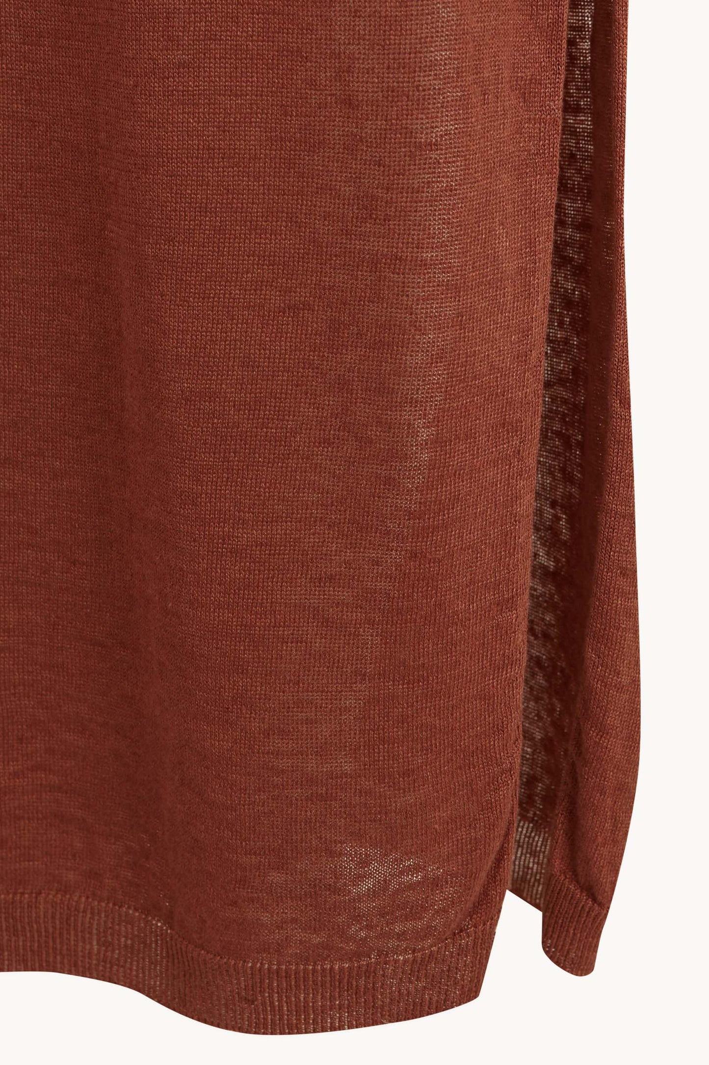 Rinen, vestido de punto de lino arcilla oscuro