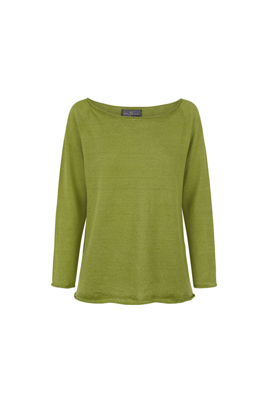 Rinen, green linen knit jumper
