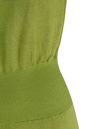 Rinen, lime green linen knit jumpsuit