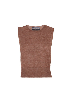 Rinen, clay linen knit vest