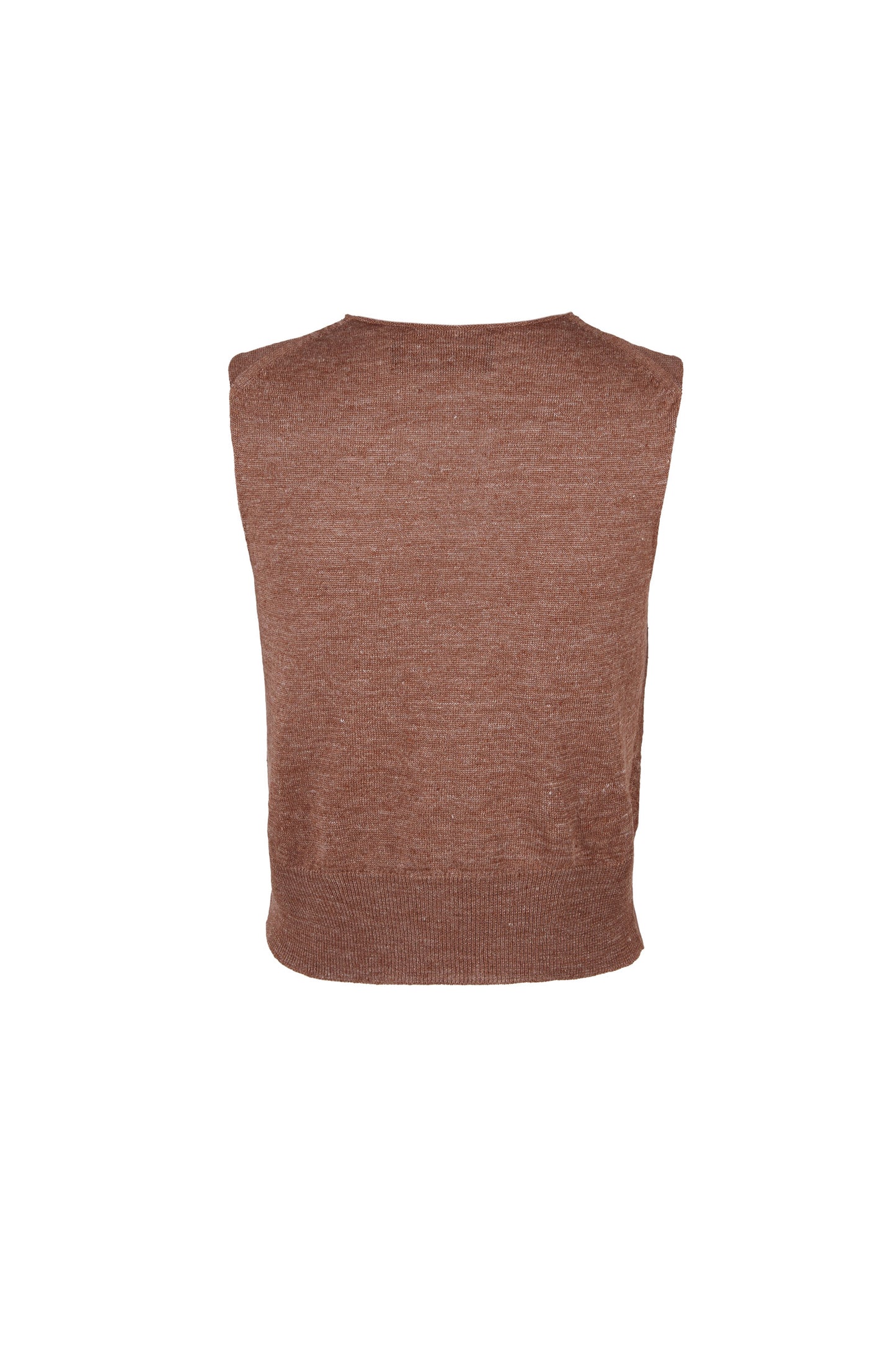 Rinen, clay linen knit vest