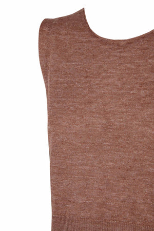 Rinen, clay linen knit vest