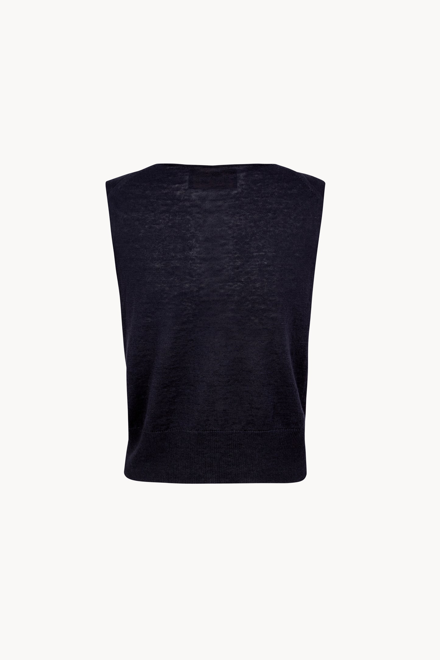 Rinen, chaleco de punto de lino azul marino oscuro