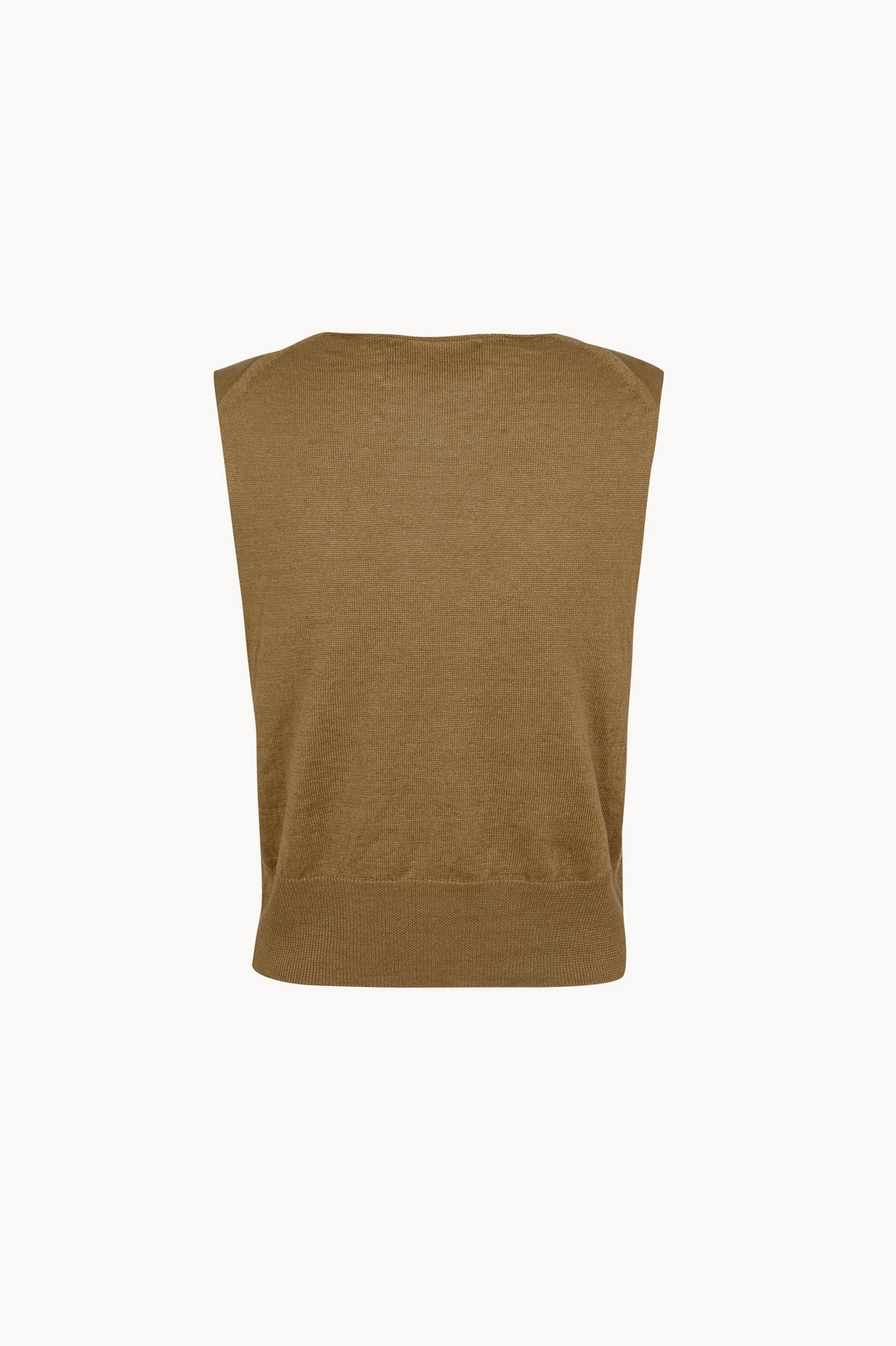 Rinen, chaleco de punto de lino verde oliva