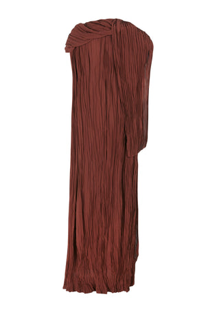 Rita, long mahogany silk dress