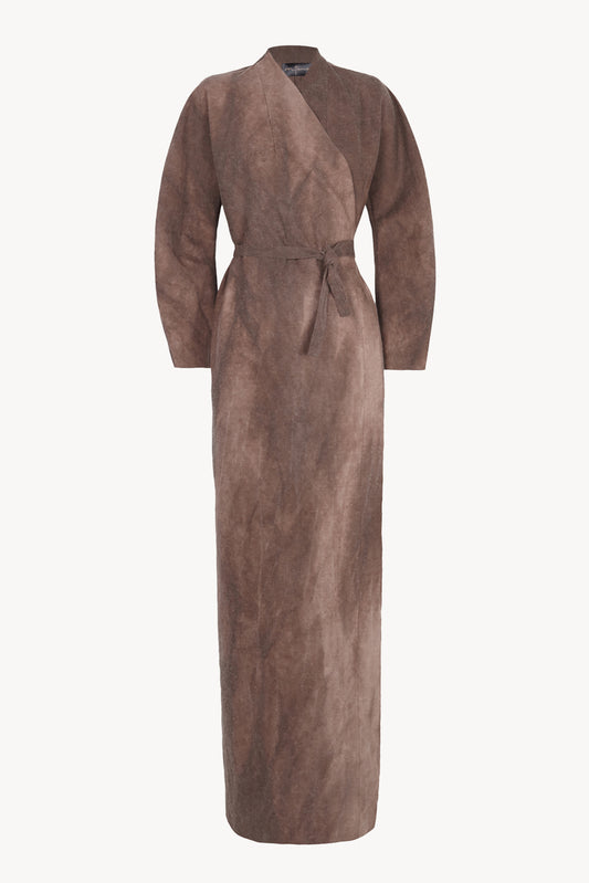 Rocco, linen and virgin wool dress fade clay