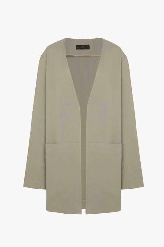 Rocco, jacket in linen and gray virgin wool