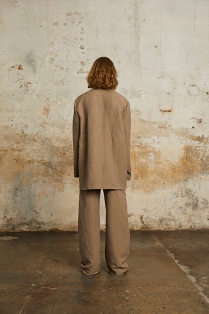 Rocco, jacket in linen and gray virgin wool