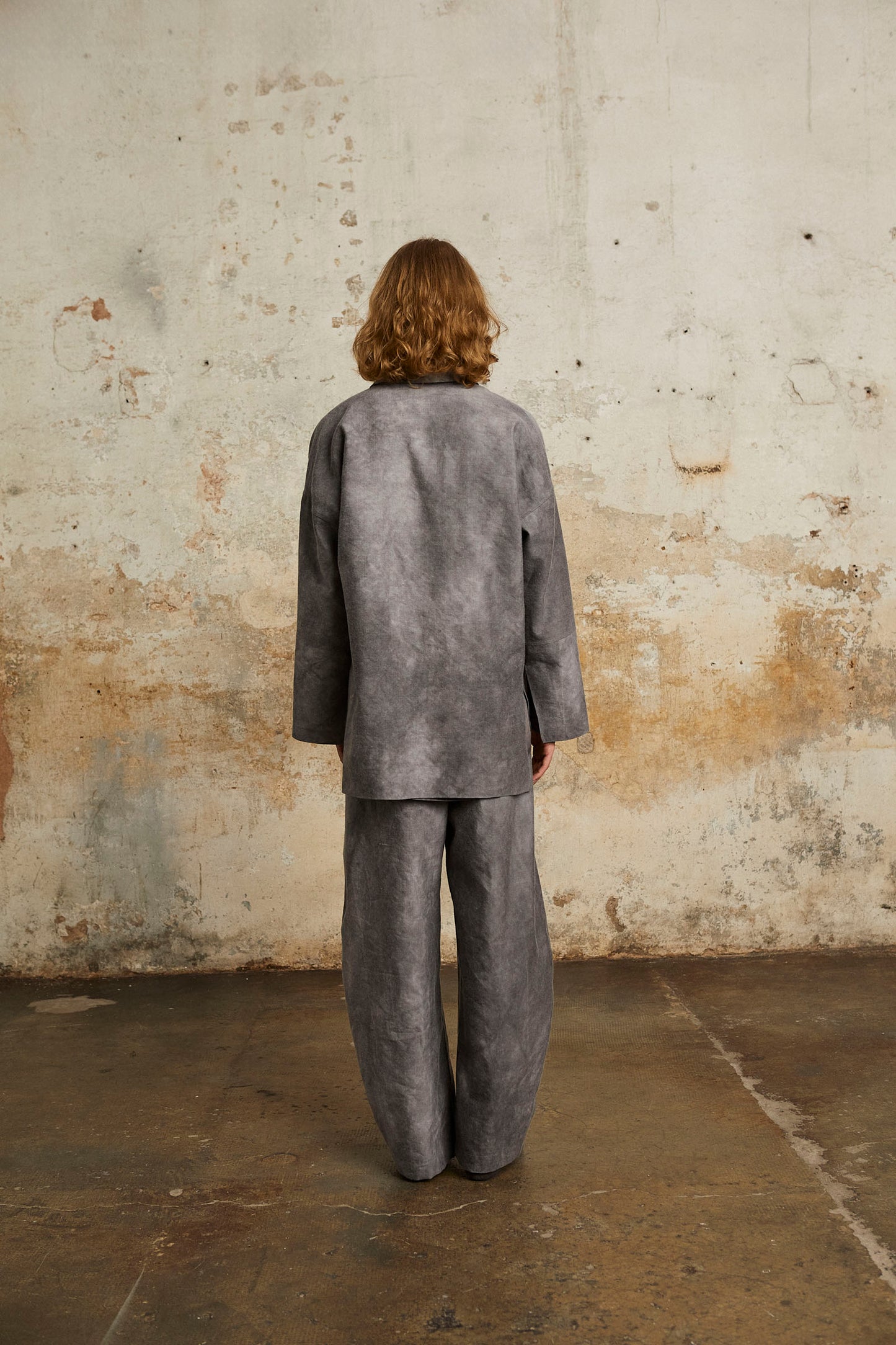 Rocco, maltinto lilac linen and virgin wool pants