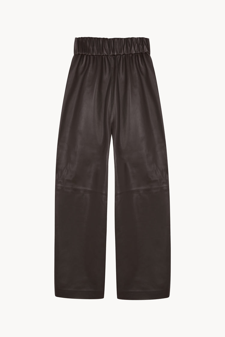 Rocco, pantalon de piel marron oscuro