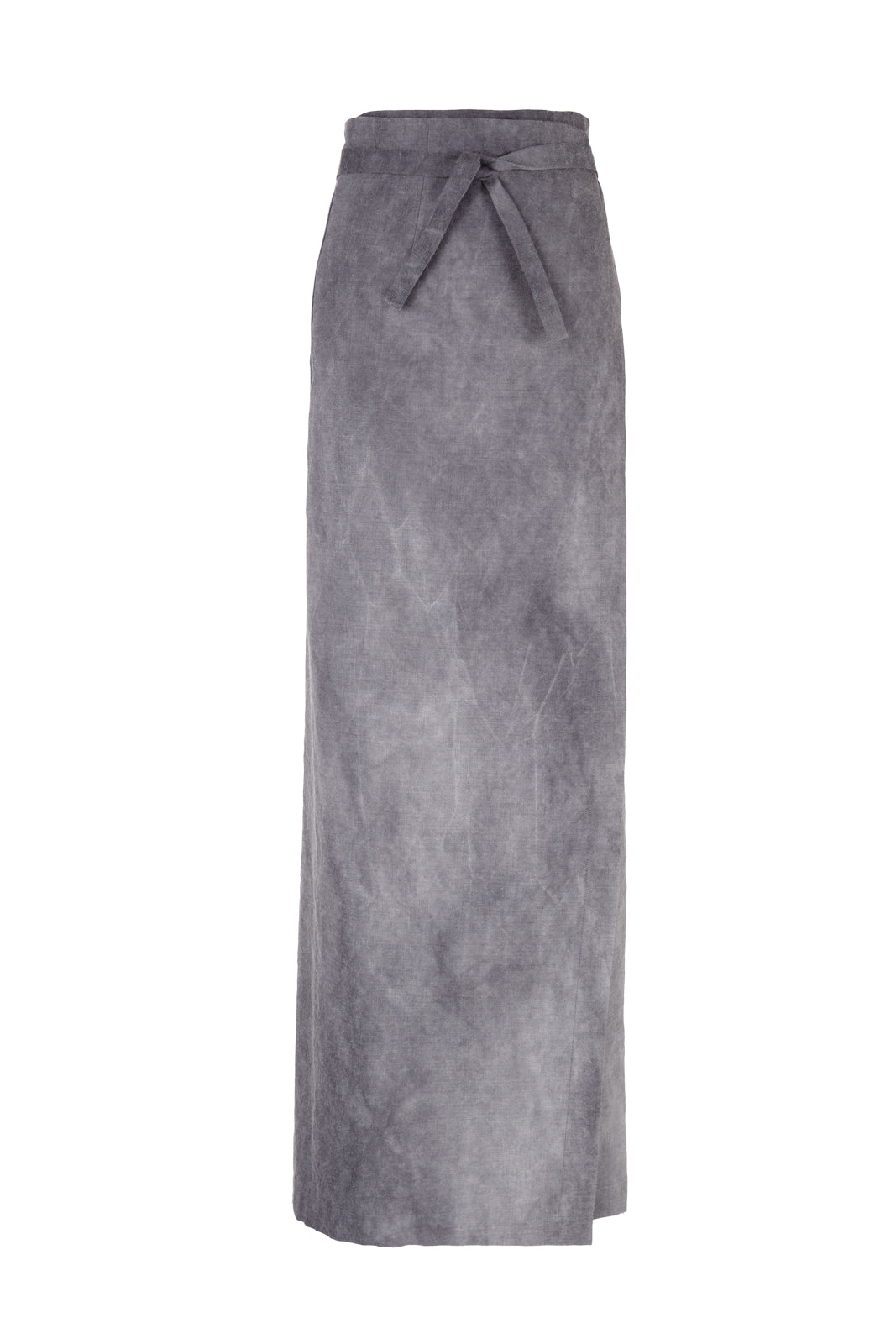 Rocco, lilac maltinto wrap skirt in linen and virgin wool