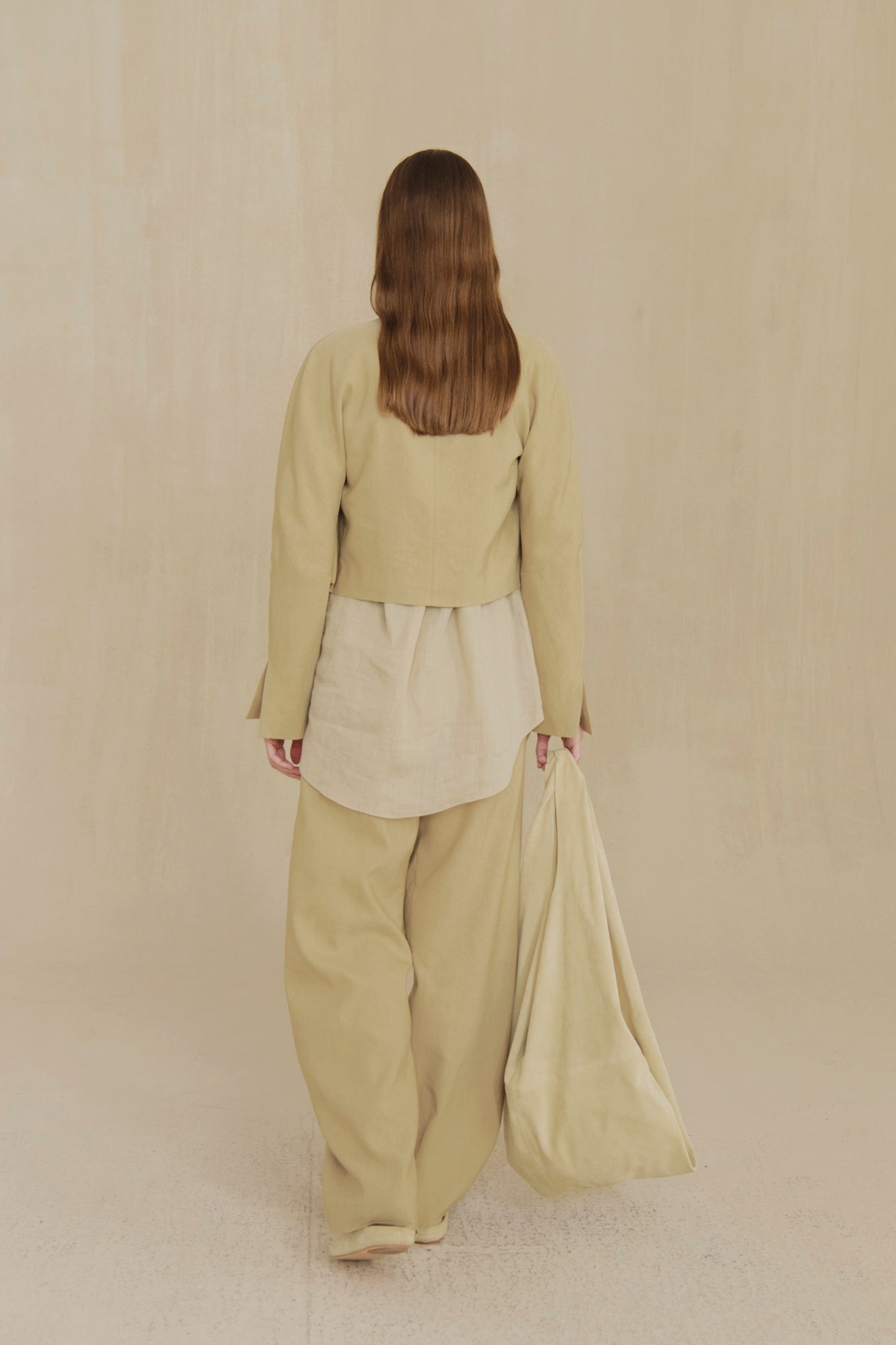 Rodeo, dark beige wool and linen short jacket
