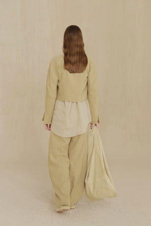 Rodeo, dark beige wool and linen short jacket