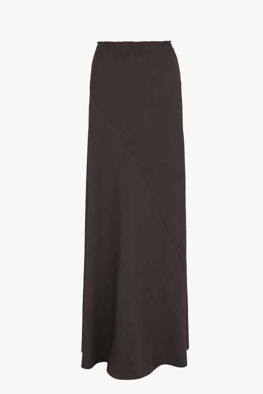 Rodeo, chocolate linen and wool skirt