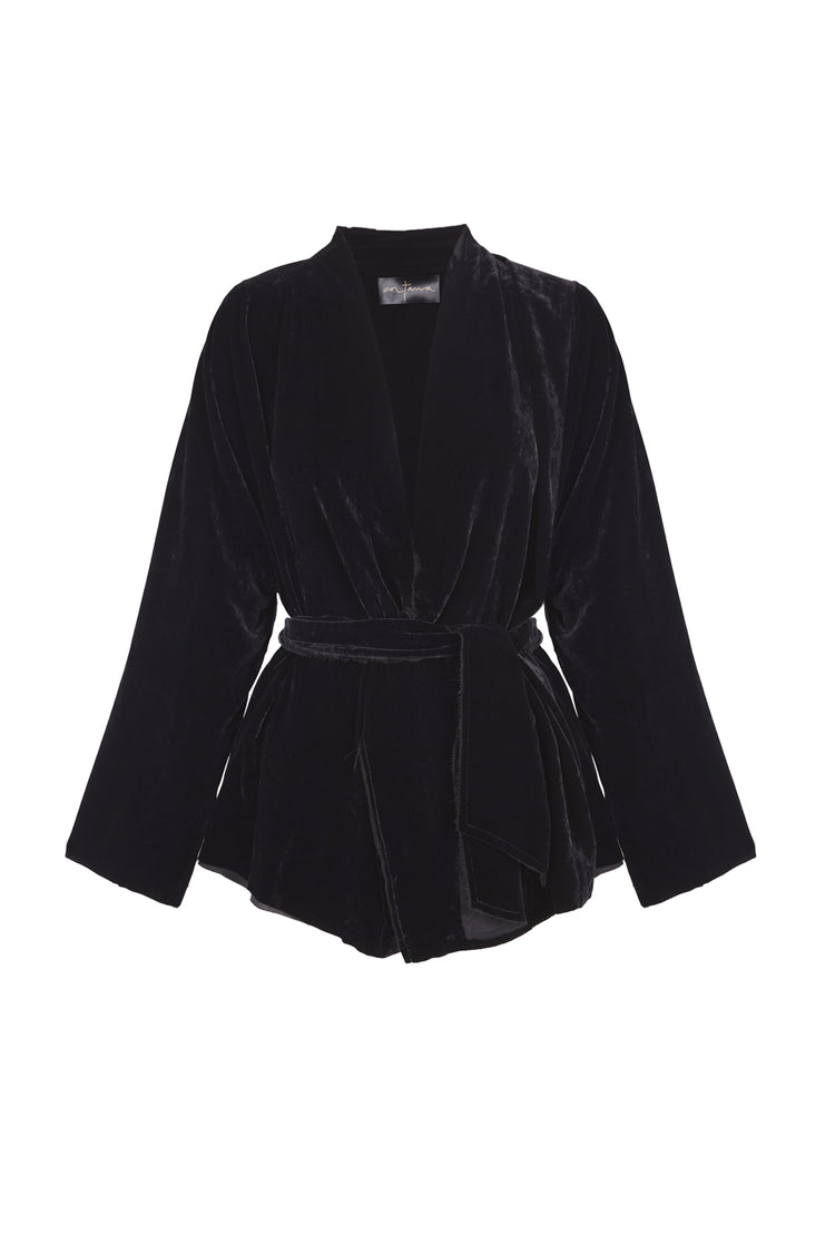 Roisin, black velvet jacket