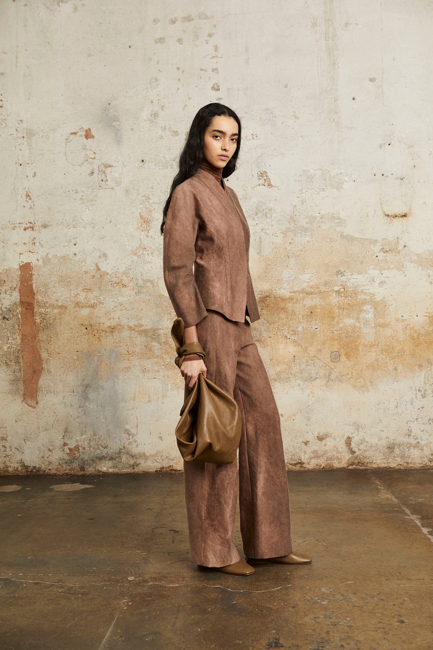 Ruth, fade clay high-waisted pants