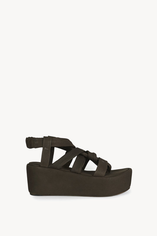 Ryo, dark brown platform sandal