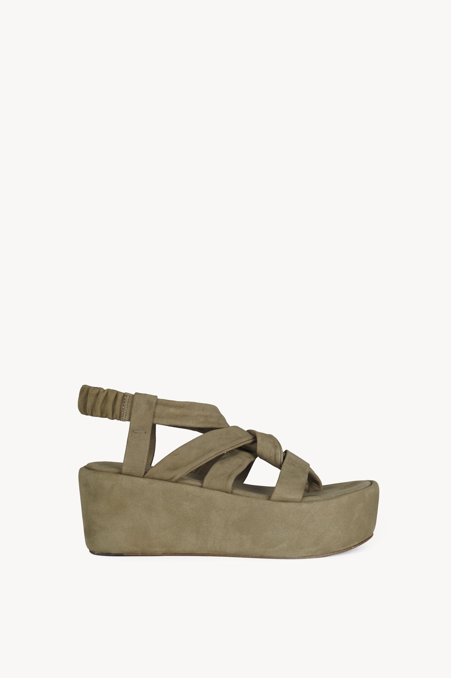 Ryo, moss green platform sandal