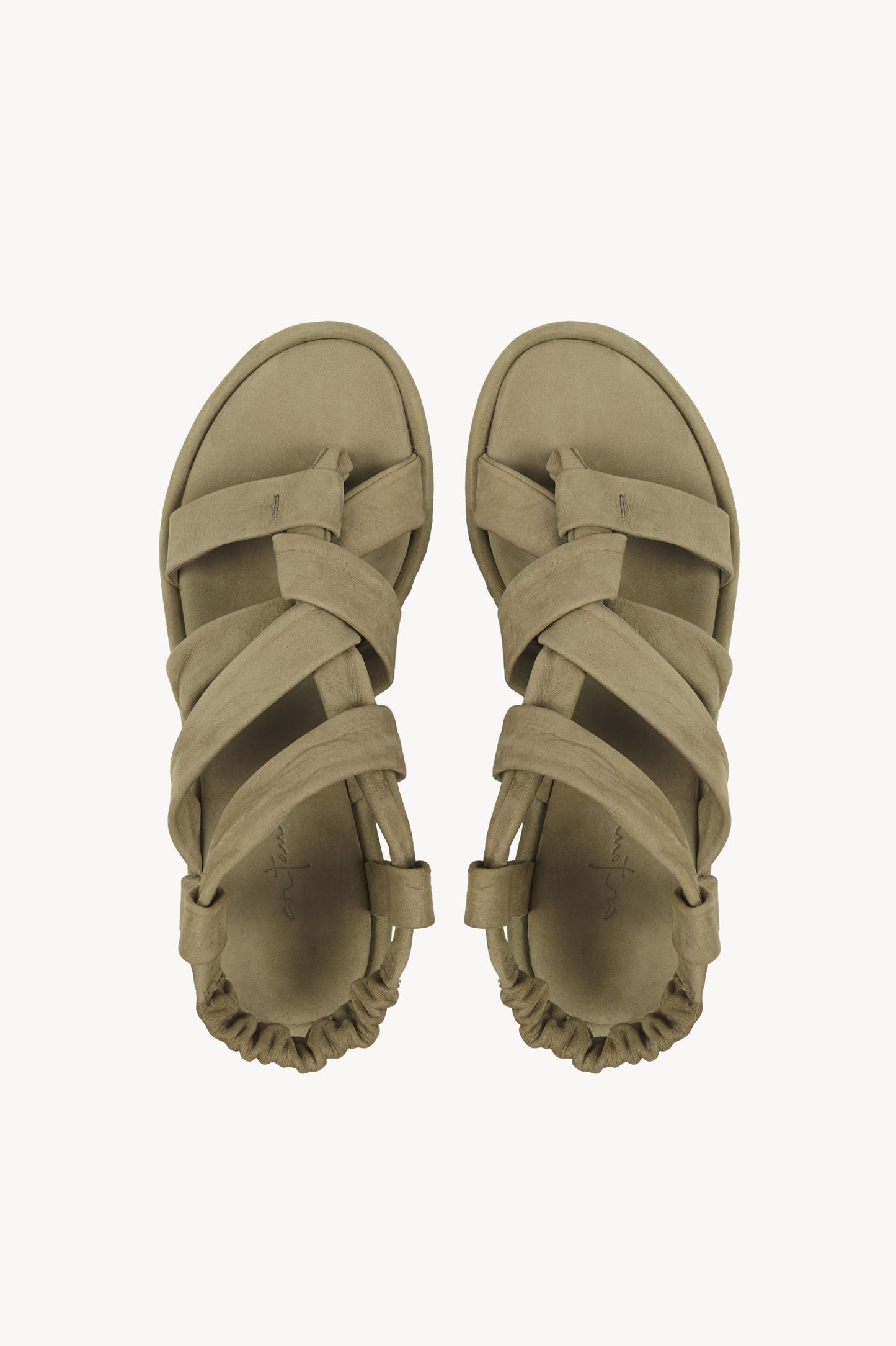 Ryo, moss green platform sandal
