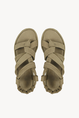 Ryo, moss green platform sandal