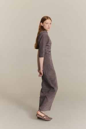 Sabina, falda larga gris malva maltinto