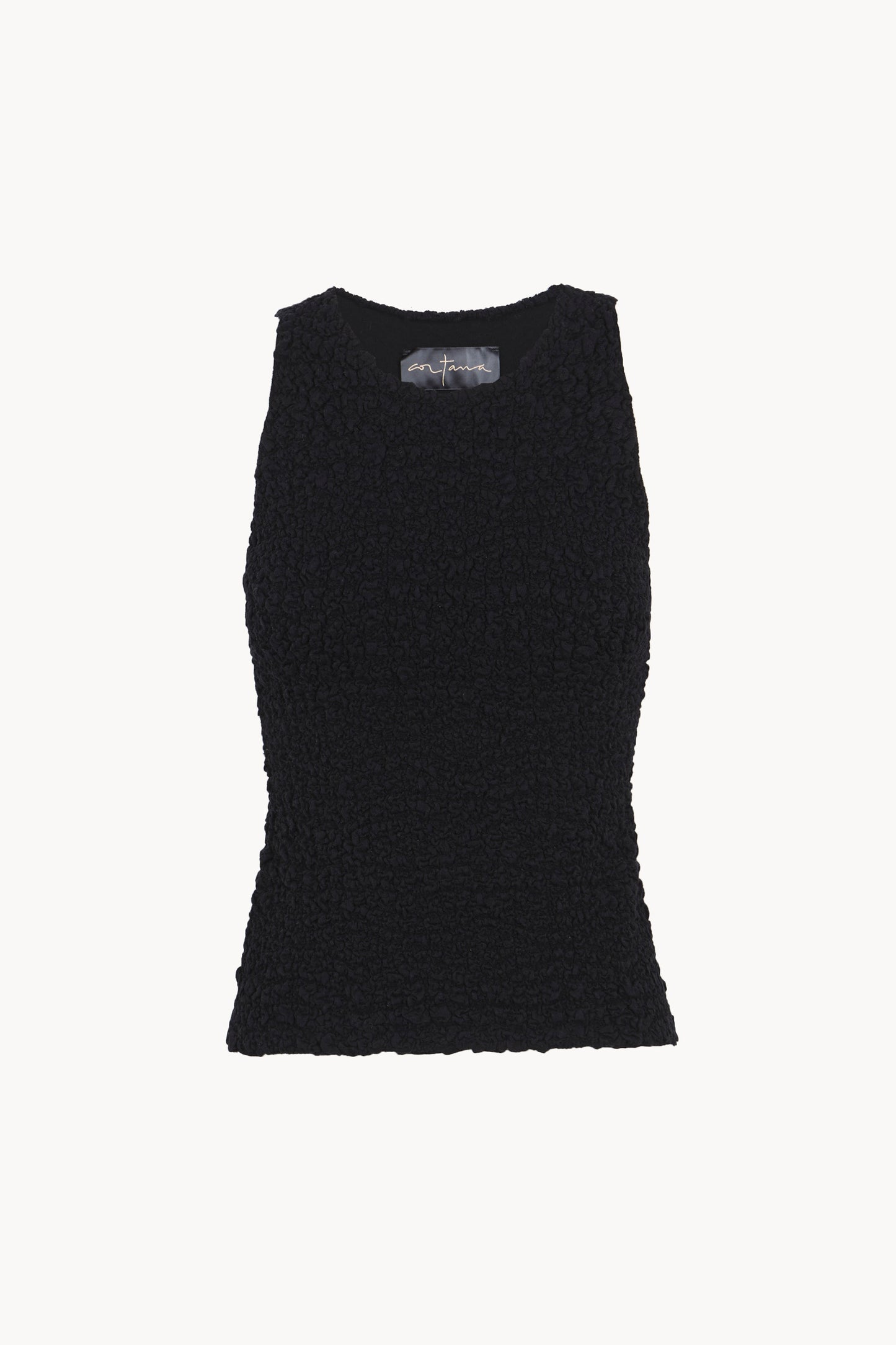 Sabine, black textured knit top