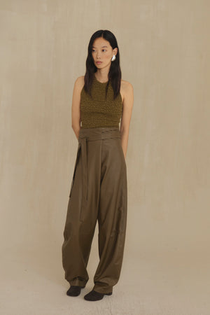 Sabine, khaki textured knit top