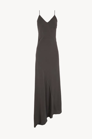 Sabrina, graphite stretch silk dress