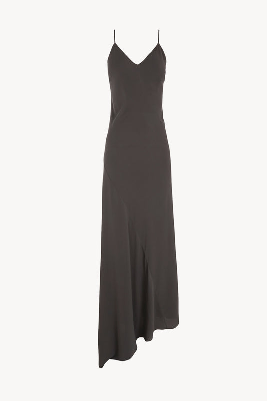 Sabrina, vestido en seda stretch grafito