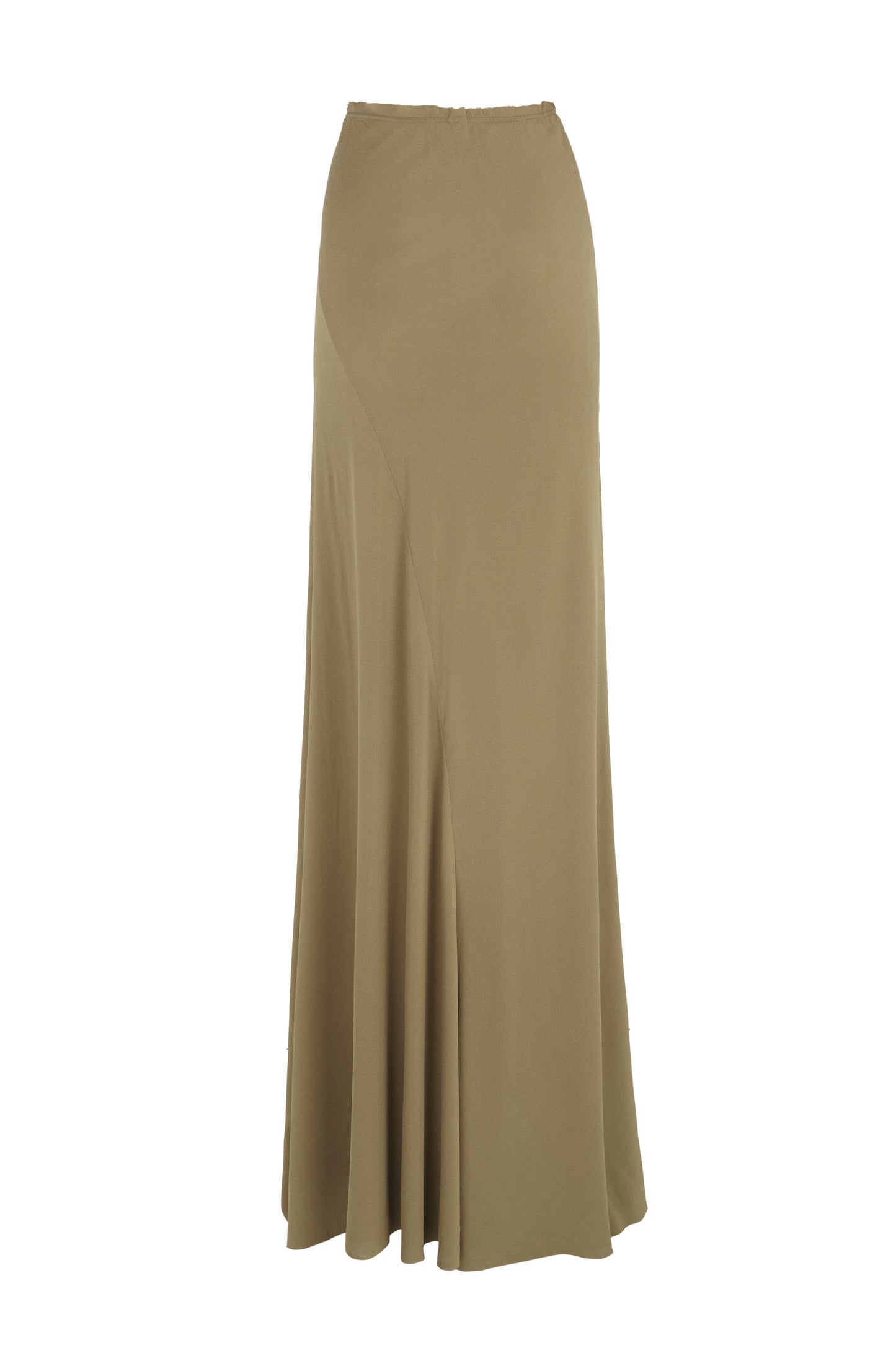 Sabrina, khaki stretch silk skirt