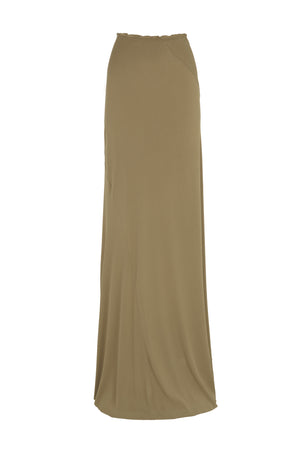 Sabrina, khaki stretch silk skirt