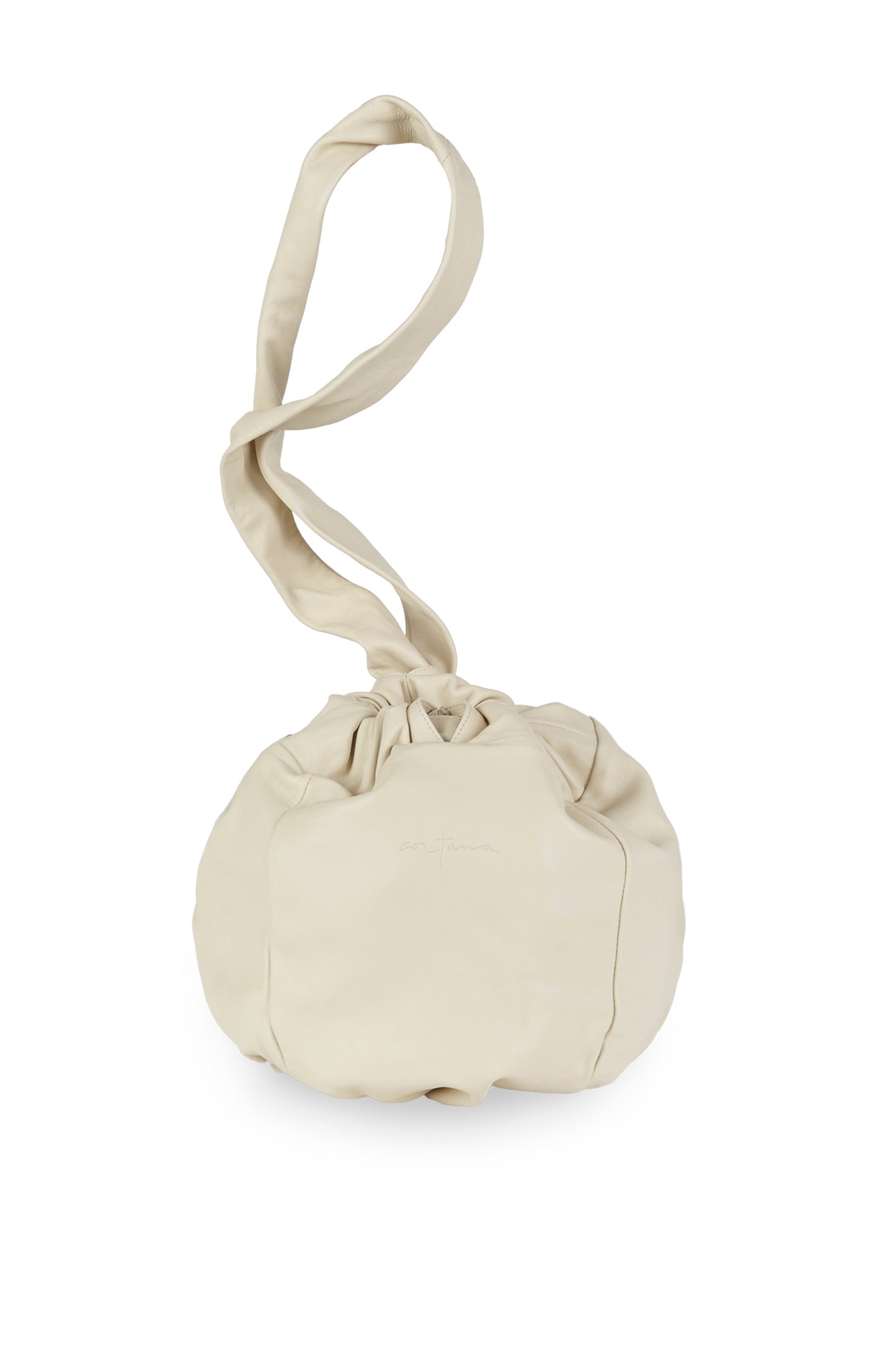 Sack M, sand medium leather bag