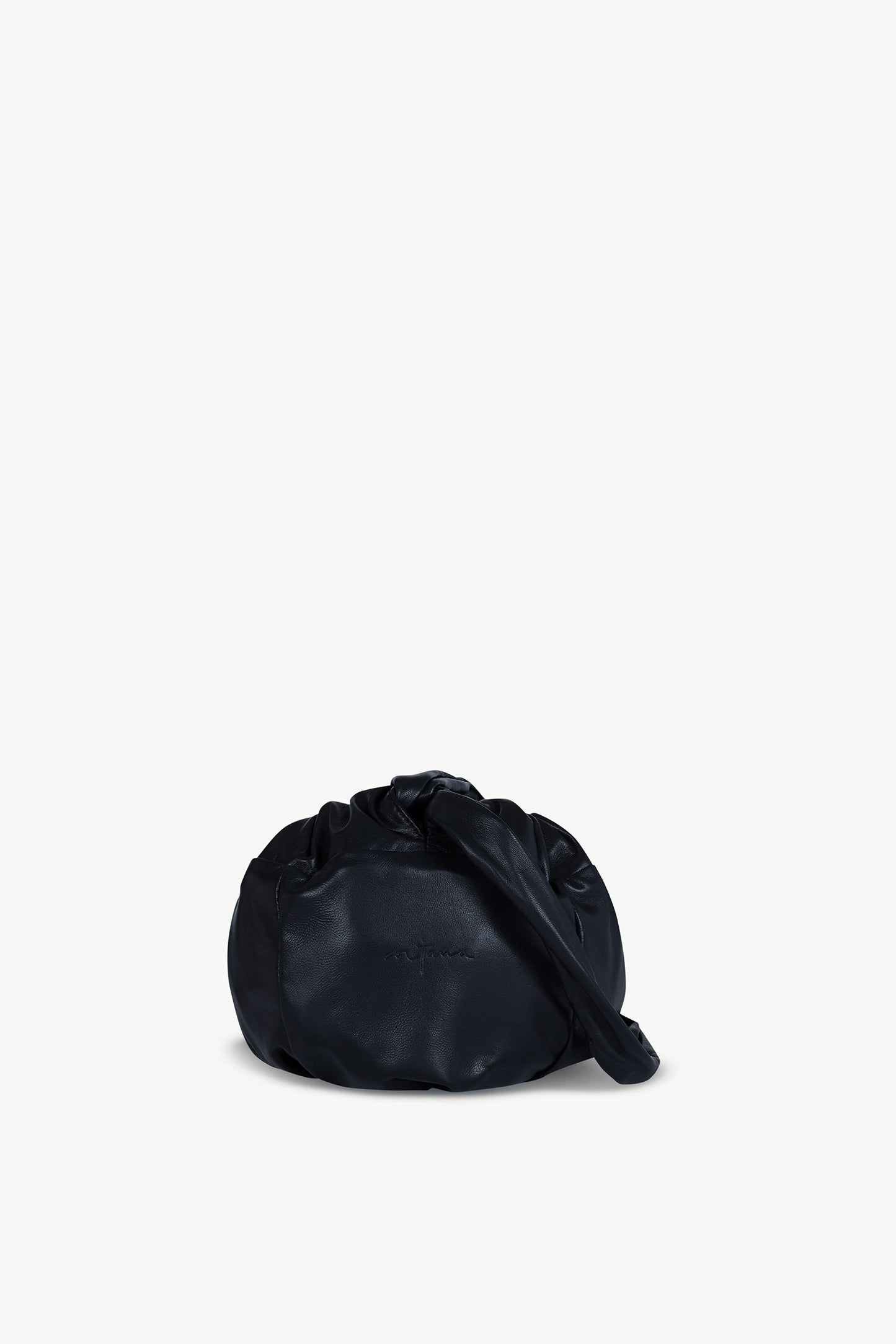 Sack S, small pure navy leather bag