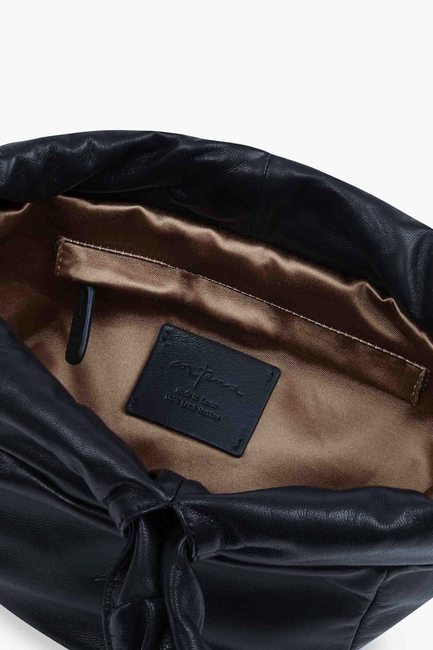Sack S, small pure navy leather bag