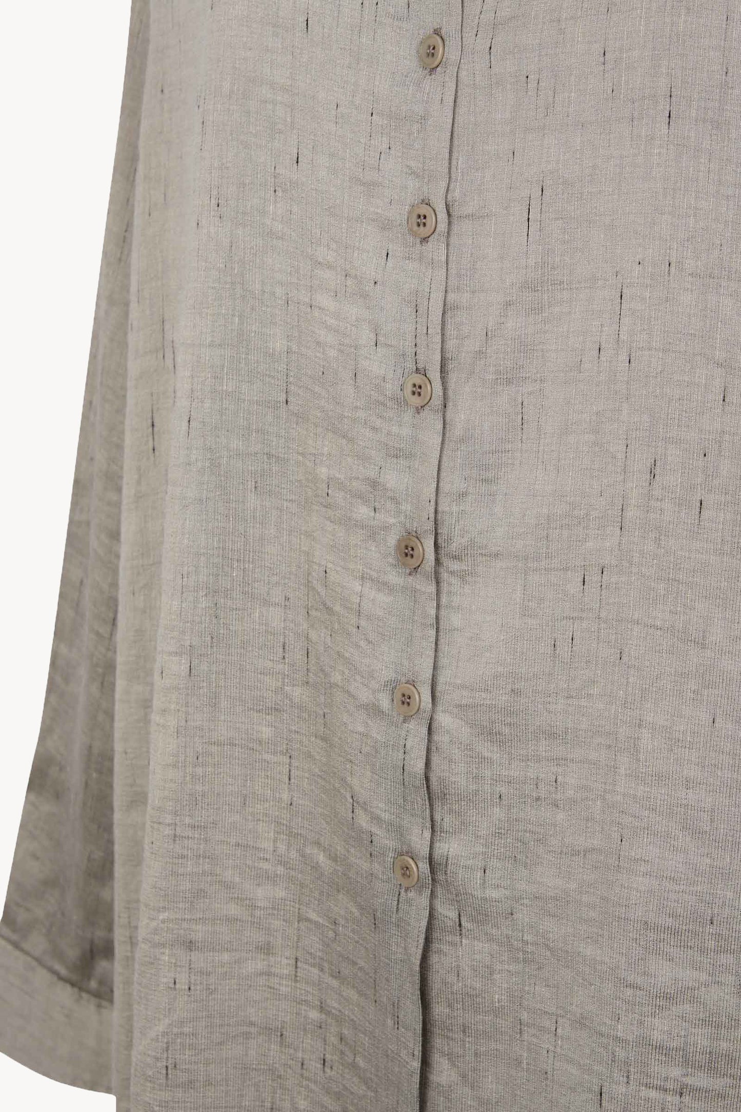 Sal, camisa oversize de lino de rayas gris plata
