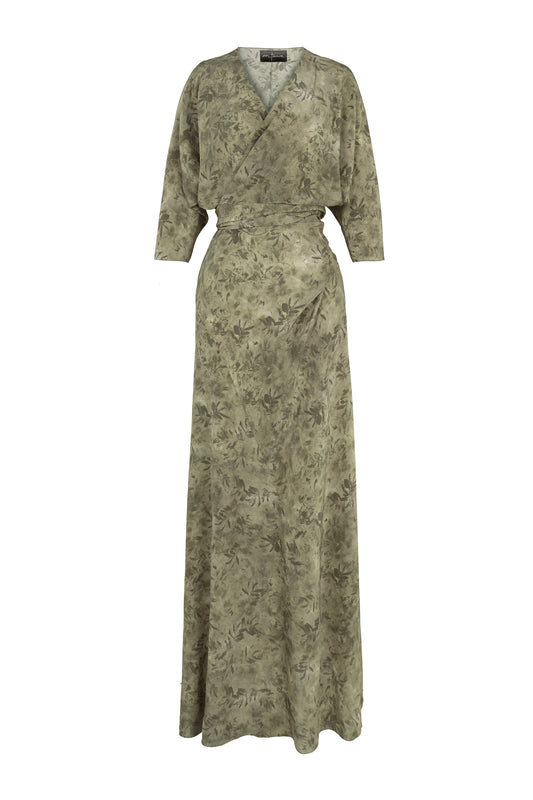 Salma, herba print silk dress