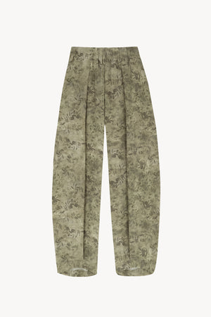 Salma, pantalon en seda herba print