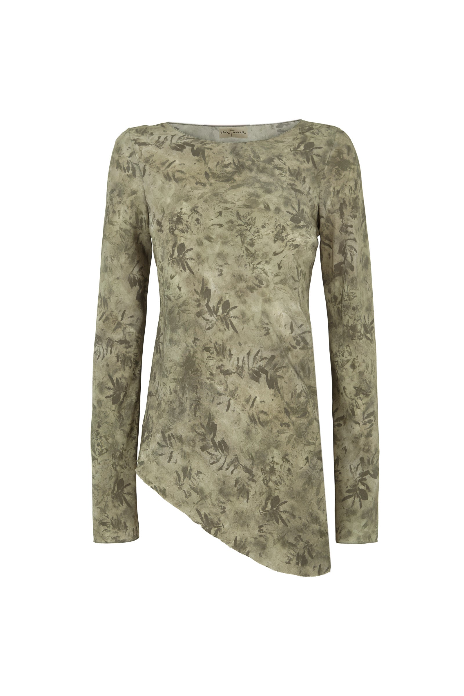 Cortana - Salma, herba print silk top