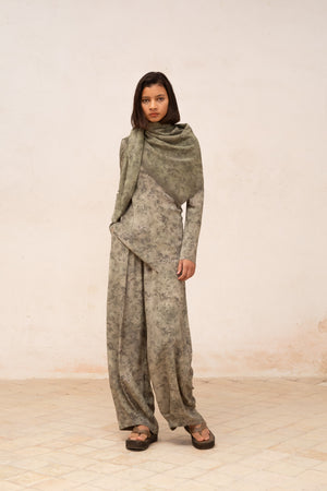 Salma, herba print silk pants