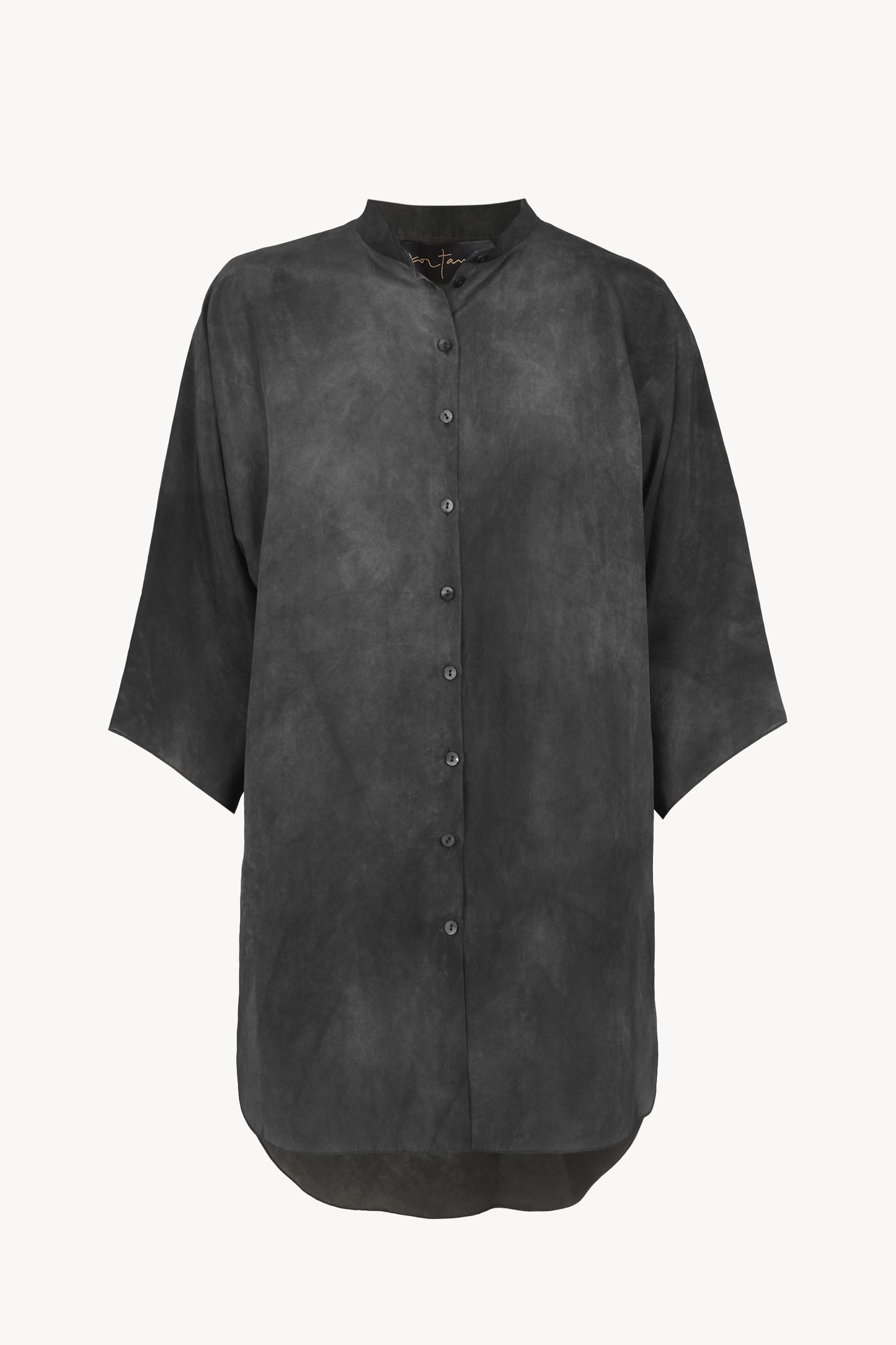 Salome, camisa de seda petroleo maltinto