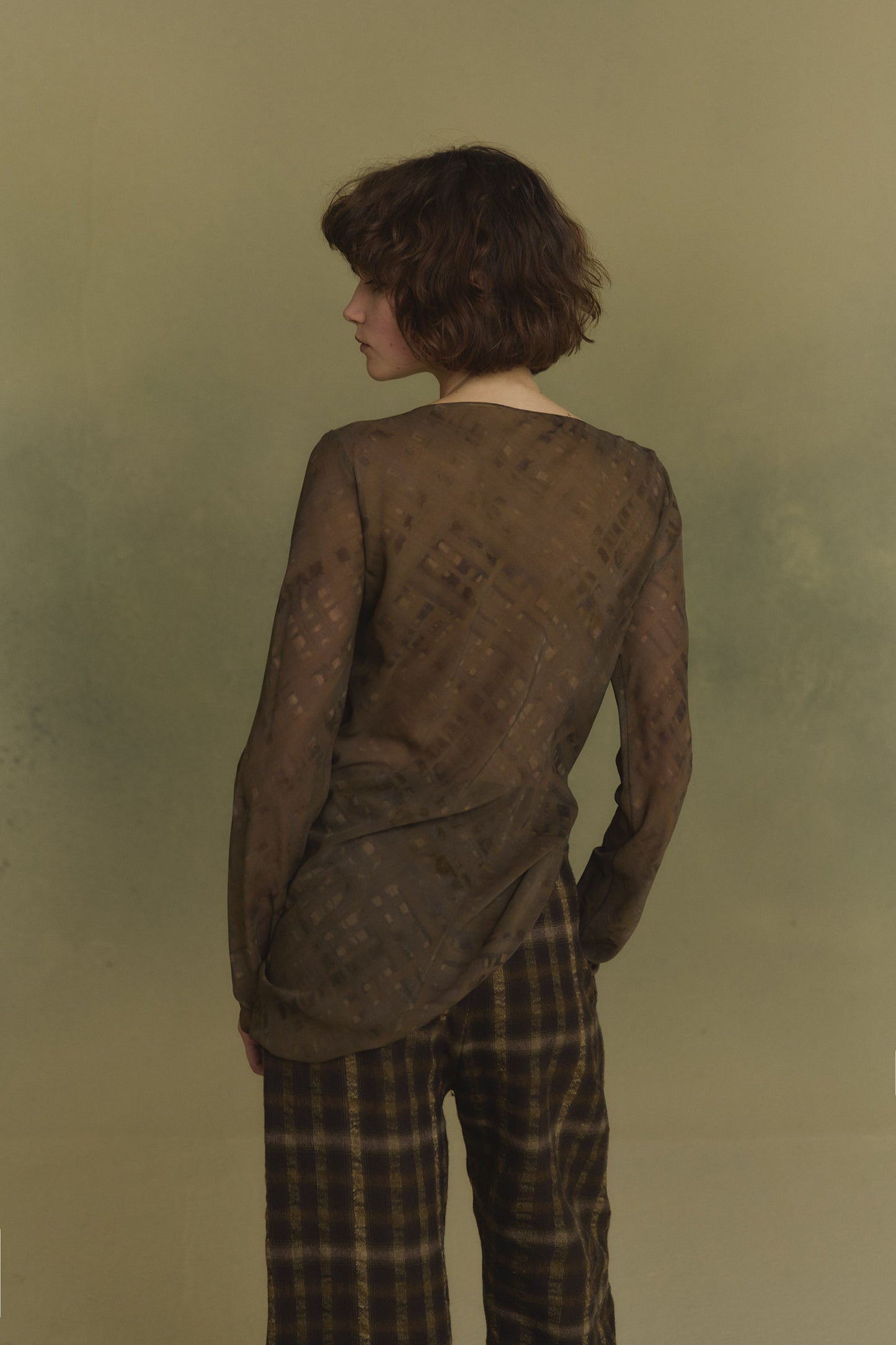 Mire, top de seda teki print