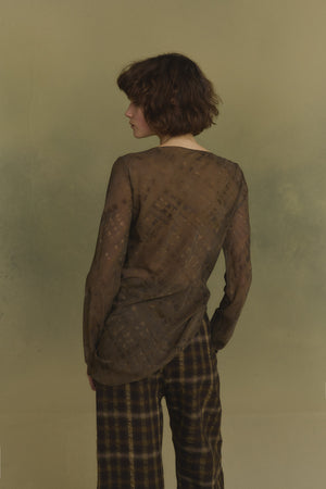 Mire, top de seda teki print