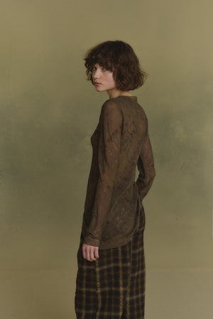 Mire, top de seda teki print