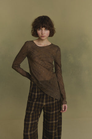 Mire, top de seda teki print