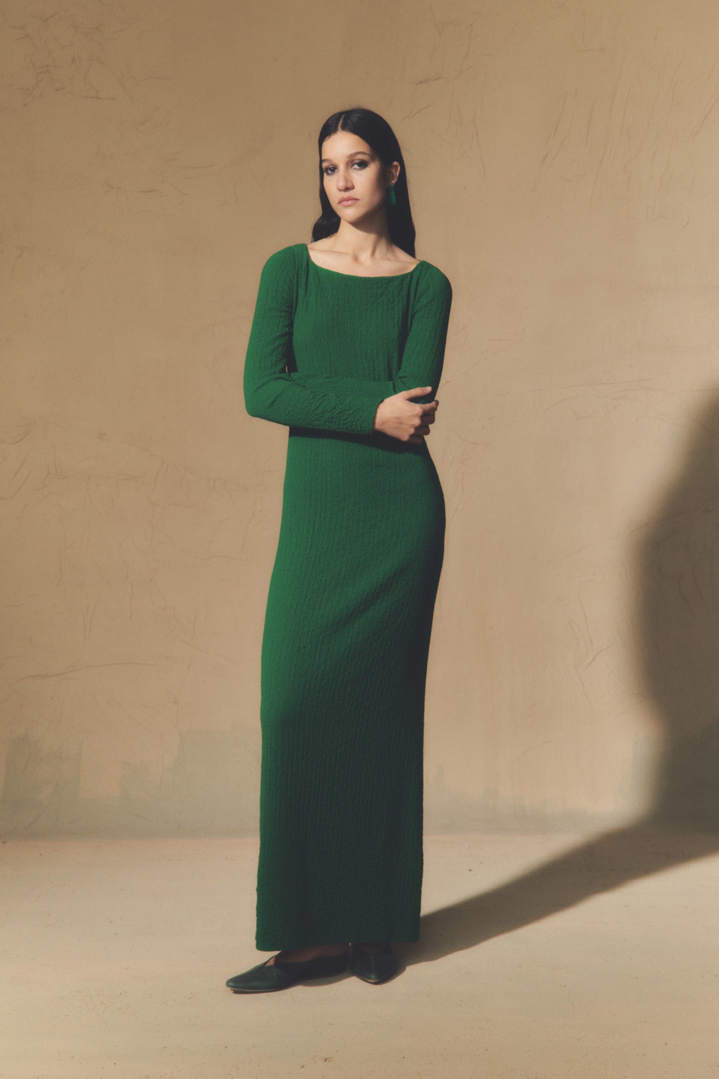 Sammy, long emerald green dress