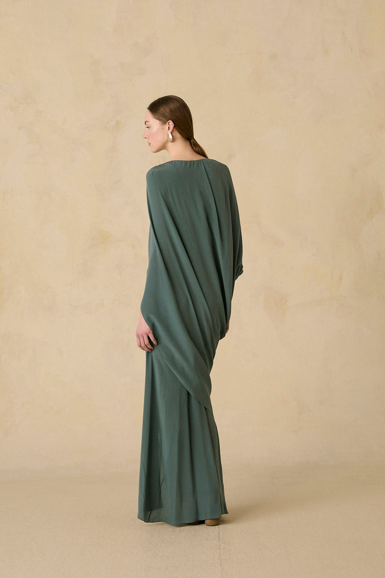 cortana silk dress Galea one-shoulder silk-chiffon maxi dress - green