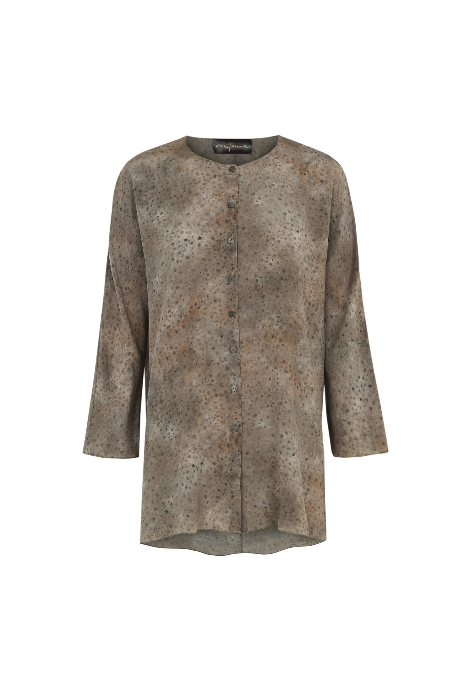 Selenita, dejavu print silk shirt