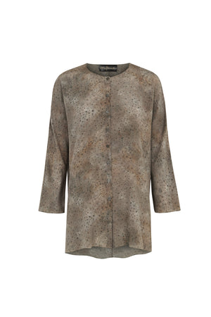 Selenita, dejavu print silk shirt