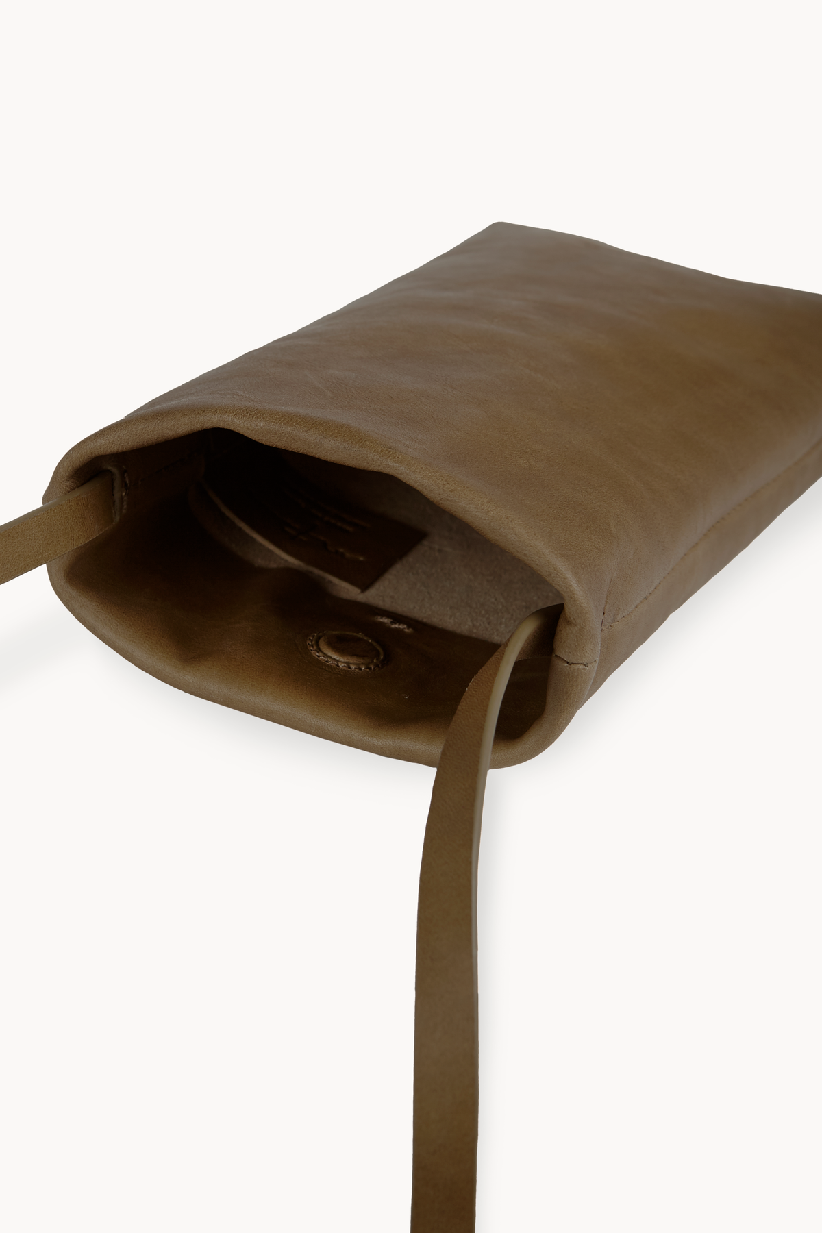 Sen, khaki leather mini bag